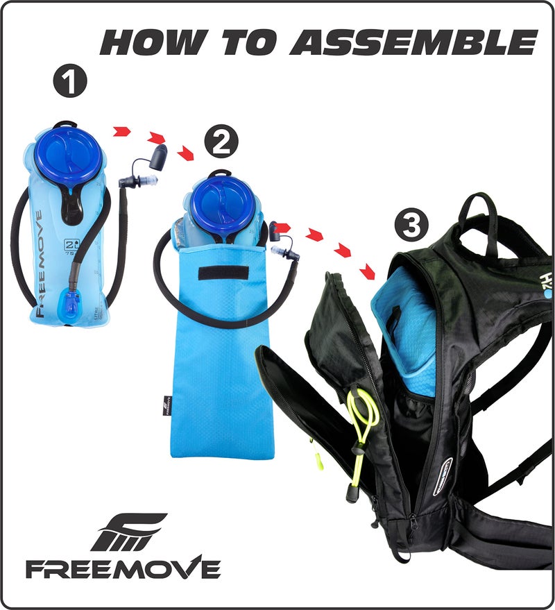 FREEMOVE Hydration Water Backpack 3in1 with 2L Bladder & Insulated Backpack Cooler Bag - a Complete Hydration Solution - Ideal Hydro Camel Back Pack for Hiking, Biking, Running, Cycling, MTB & Rave - Image 2